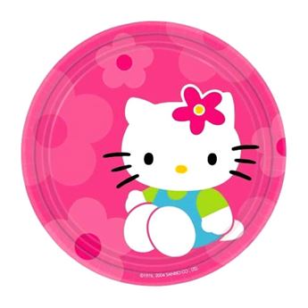 Imagen de Platos Hello Kitty Dulces cartón 18cm (8 unidades)