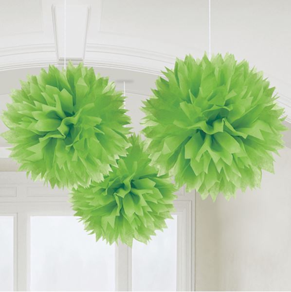 Imagen de Pompón Verde Claro 40cm (3 unidades)