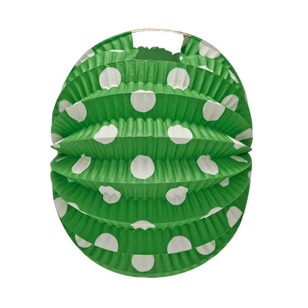 Picture of Farolillo Verde Lunares Blancos 22cm