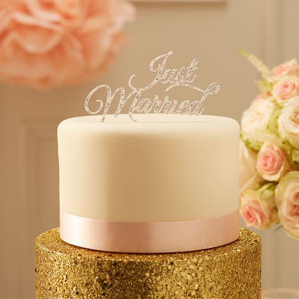 Imagen de Topper Tarta Just Married Plata