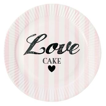 Imagens de Platos Love Cake cartón 23cm (8 unidades)