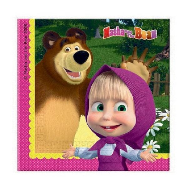 Picture of Servilletas de Masha y el Oso papel 33cm (20 unidades)