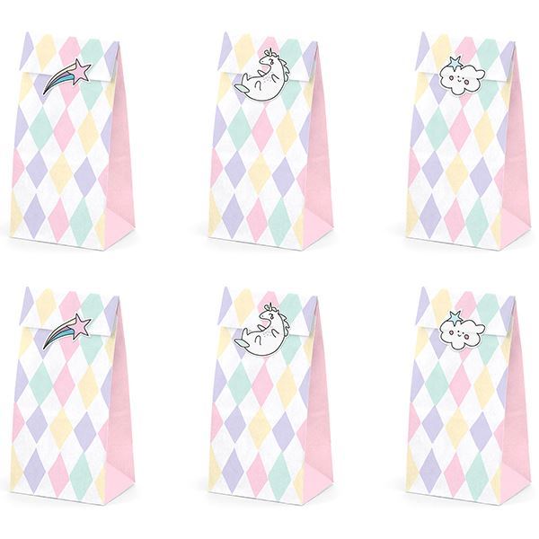 Imagen de Bolsas Chuches Unicornio papel (6 unidades)