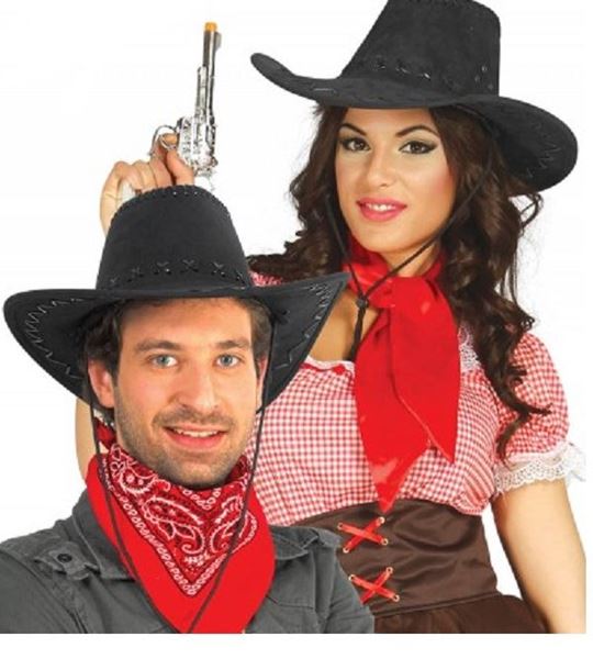 Imagen de Sombrero Vaquero Negro con Tejido