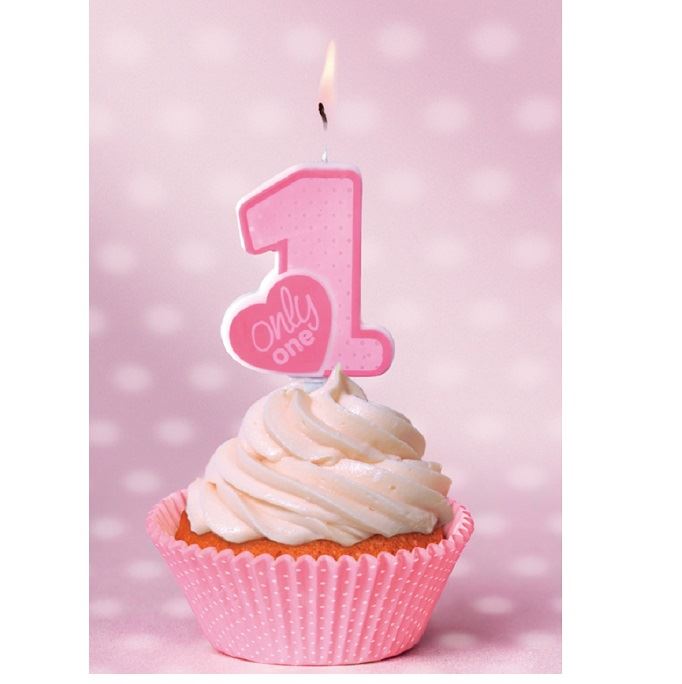 Vela de cumpleaños rosa número 1 para fiestas y cumpleaños