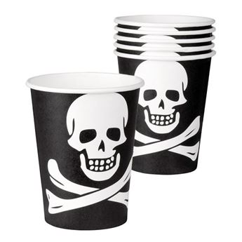 Imagen de Vasos de Piratas Negro cartón (10 unidades)