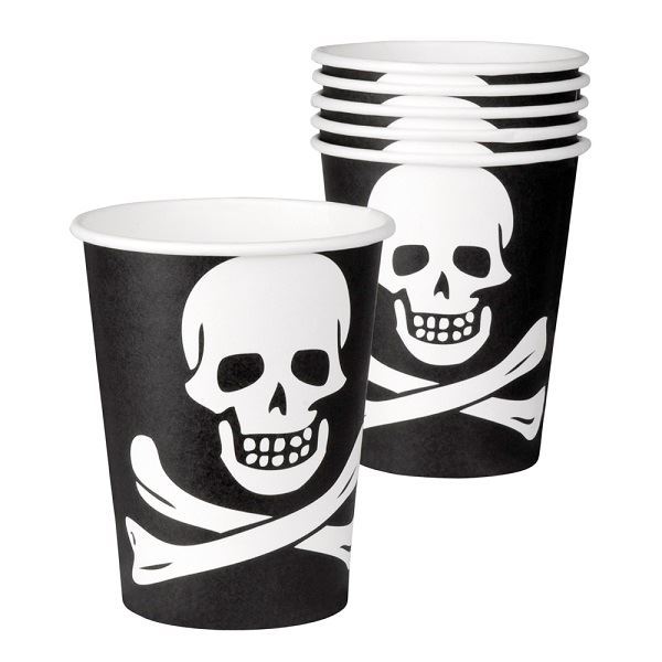 Imagens de Vasos de Piratas Negro cartón (10 unidades)