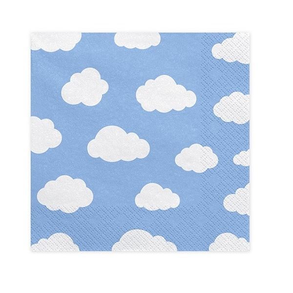 Imagen de Servilletas Nubes Color Azul papel 33cm (20 unidades)