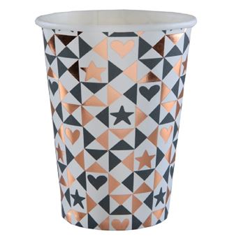 Imagens de Vasos de Cartón Estampado Rose Gold (10uds)