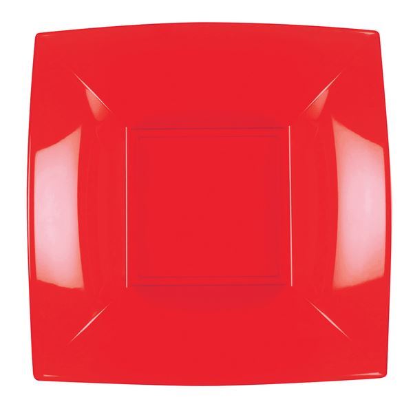 Imagen de Boles Rojos Cuadrados plástico 18cm (8 uds.)