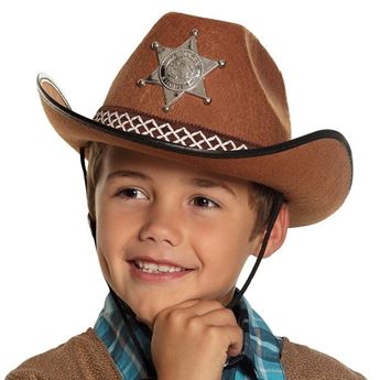 Imagen de Sombrero Sheriff Vaquero Marrón Infantil