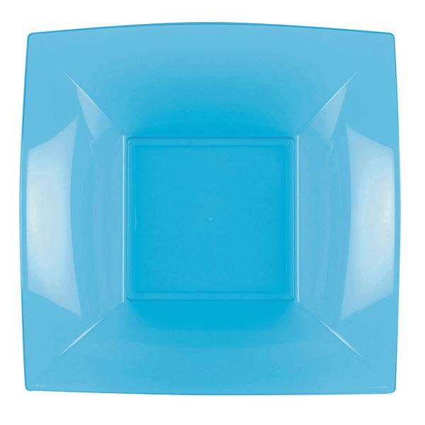 Imagens de Boles Azul Caribe Cuadrados plástico 18cm (8 uds.)