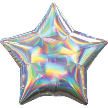 Imagen de Globo Estrella Plateada Iridiscente Foil (48cm)