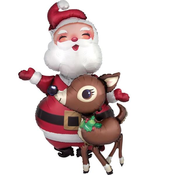 Imagen de Globo Santa Claus y Rudolph XXL (94cm)