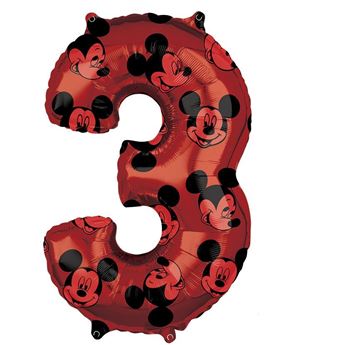 Imagen de Globo Mickey Mouse Número 3 (65cm)
