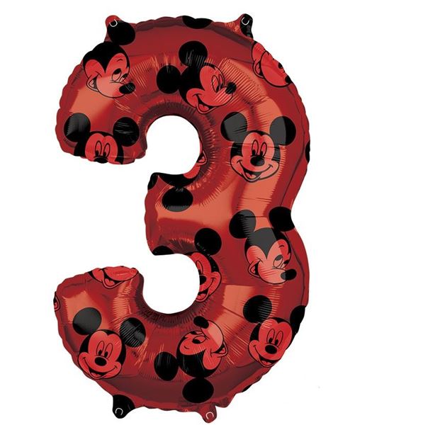 Globo Mickey Mouse Número 3 (65cm)✔️ por sólo 8,01 €. Envío en 24h. Tienda  Online. . ✓. Artículos de decoración para  Fiestas.