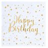 Picture of Servilletas Happy Birthday Blanco Dorado papel 25cm (20 unidades)