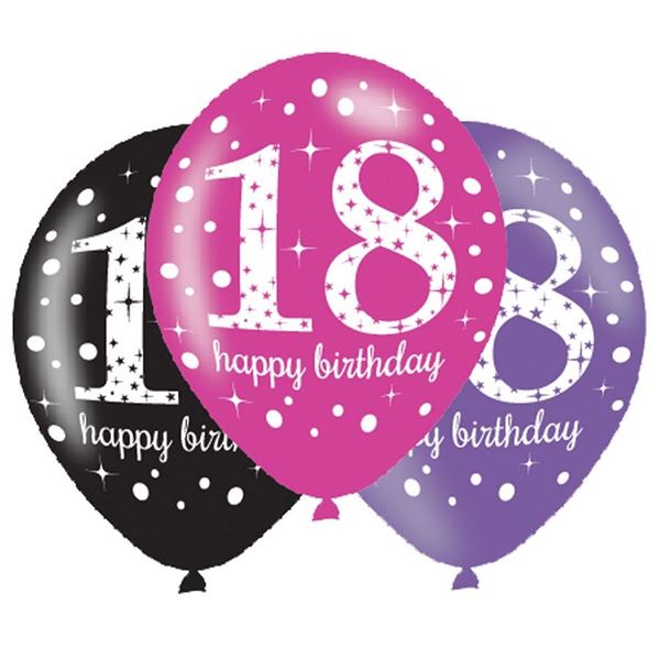 Imagen de Globos 18 Años Glamour (6 unidades) 