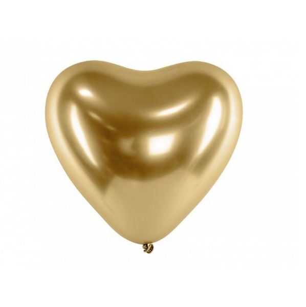 Imagen de Globos forma de corazón dorados 30cm (50)