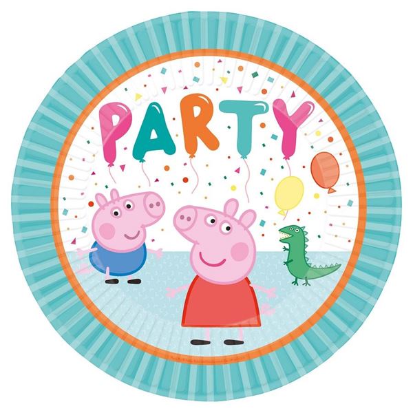 Imagen de Platos de Peppa Pig y George Fiesta cartón 23cm (8 unidades)