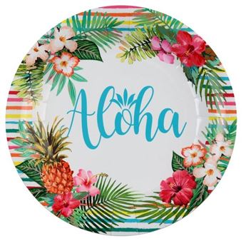 Imagen de Platos Aloha Party cartón 23cm (10 unidades)