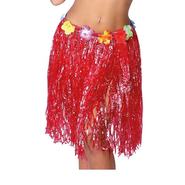 Falda Hawaiana Flores Roja✔️ por sólo 2,61 €. Envío en 24h. Tienda Online.  . ✓. Artículos de decoración para Fiestas.
