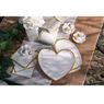 Picture of Platos Corazón Blanco Borde Dorado cartón 22cm (10 unidades)