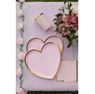 Imagen de Platos Corazón Rosa Borde Dorado cartón 22cm (10 unidades)