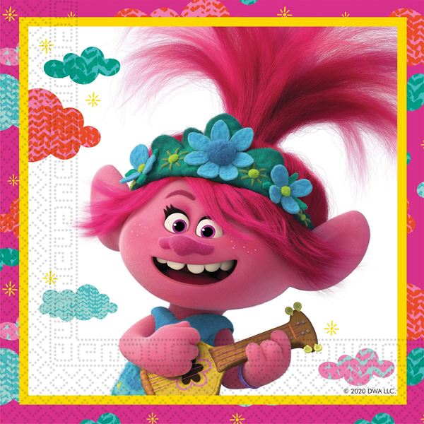 Imagen de Servilletas Trolls 2 papel 33cm (20 unidades)