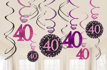 Decorados Espirales 40 Años Glamour (12)✔️ por sólo 4,85 €. Envío en 24h.  Tienda Online. . ✓. Artículos de decoración  para Fiestas.