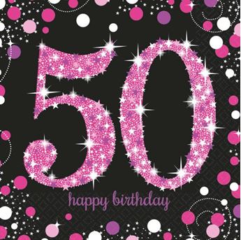 Picture of Servilletas 50 Cumpleaños Glamour papel 33cm (16 unidades)