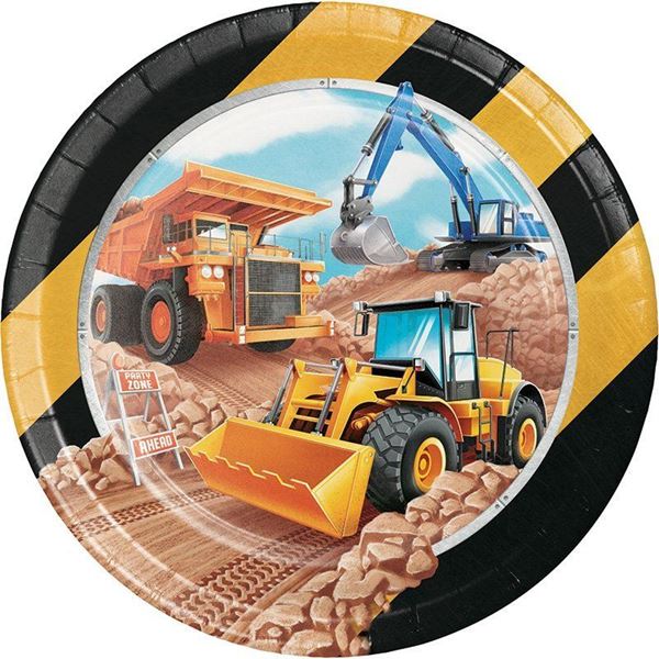 Picture of Platos Construcción cartón 23cm (8 uds.)