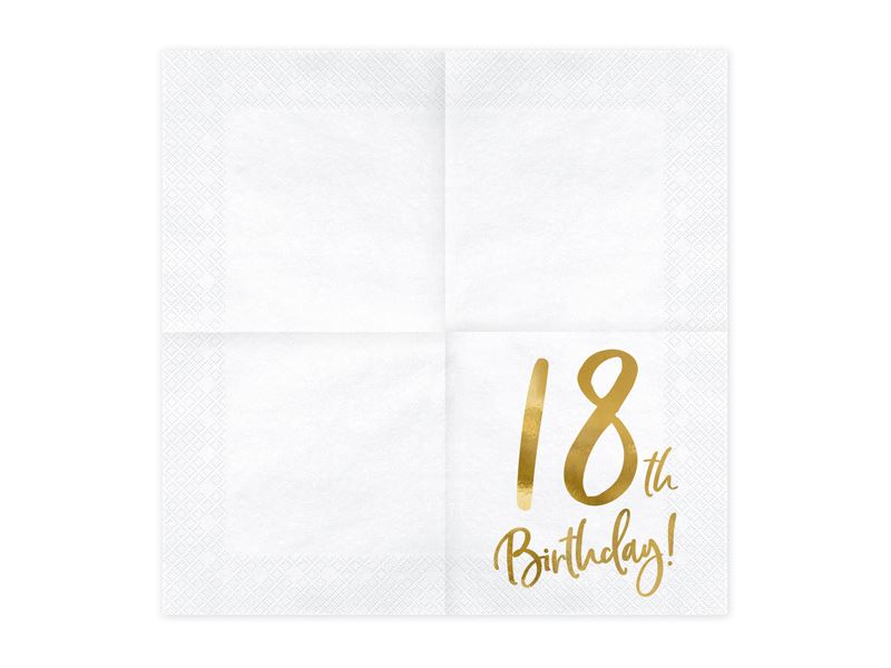 16 servilletas de fiesta de cumpleaños Hello 18, servilletas de