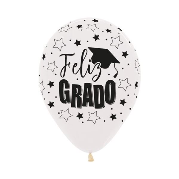 Imagen de Globos Cristal Feliz Grado Látex (12 unidades)