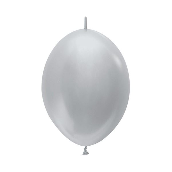 Picture of Globos Plateados Satín 15cm Cadena Sempertex LOL6-481 (50)