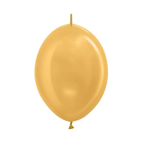 Imagen de Globos Dorados Metal 15cm Cadena Sempertex LOL6-570 (50)