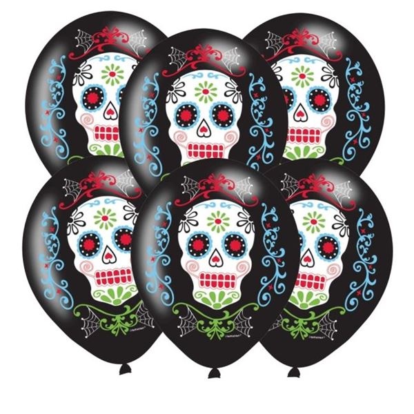 Imagen de Globos Catrina Día de los Muertos (6 uds.)