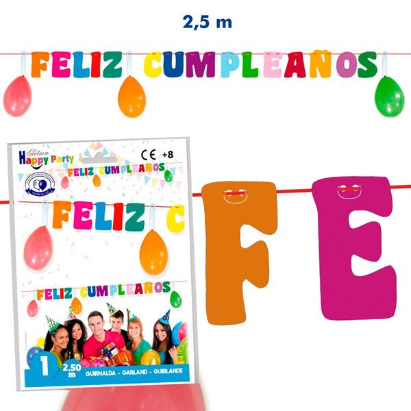 Guirnaldas de cumpleaños guirnalda feliz cumpleaños multicolor – Let's Dream