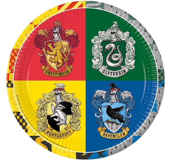 Imagen de Platos de Harry Potter Hogwarts cartón 23cm (8 unidades)