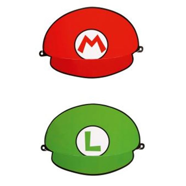 Imagen de Gorros de Super Mario Bros cartón (8 unidades)