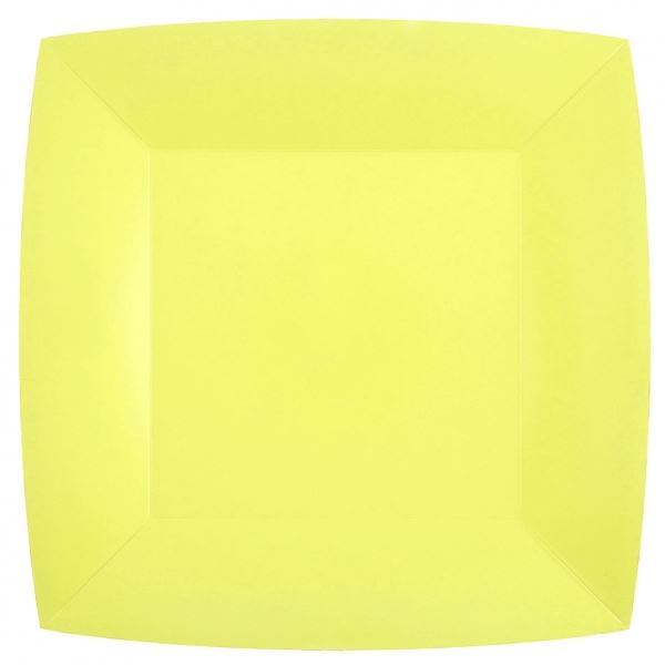 Imagens de Platos Amarillo Pastel Cuadrados cartón 23cm SX (10 uds.)