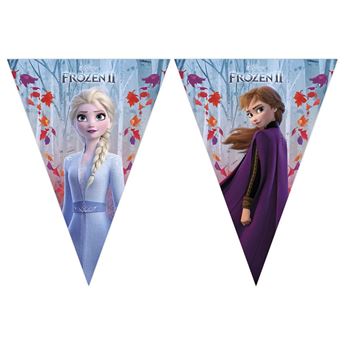 Imagen de Banderín Fiesta Frozen Anna y Elsa plástico (2,3m)
