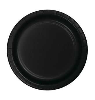 Imagen de Platos Negros cartón 18cm (8 unidades)