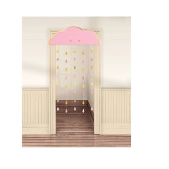 Decoraciones para baby shower para niña, decoración de baby shower de color  rosa y dorado, es un banner de baby shower, abanico de flores de papel,  globo, el mejor juego de decoraciones