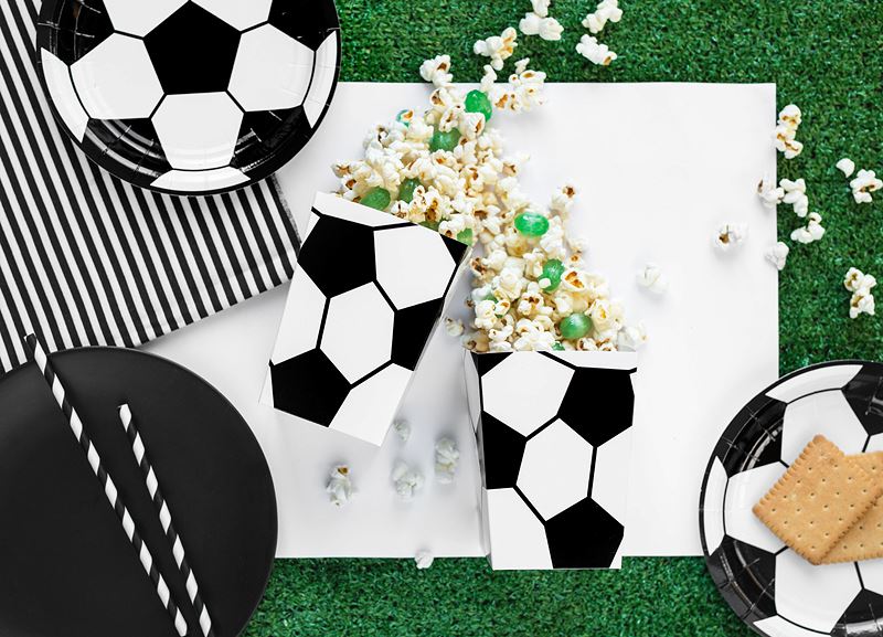 Cajas Palomitas Fútbol Cartón pequeñas (6)✔️ por sólo 2,66 €. Envío en 24h.  Tienda Online. . ✓. Artículos de decoración  para Fiestas.