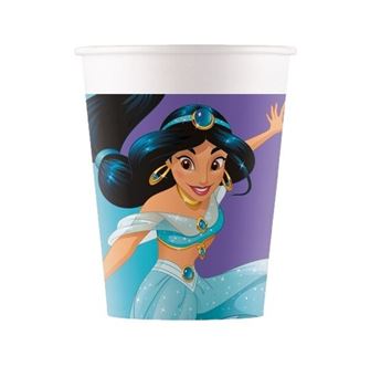 Imagen de Vasos de Princesas Disney Jazmin cartón 200ml (8 unidades)