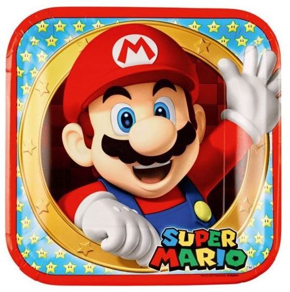 Platos de Super Mario Bros cartón 23cm (8 uds)✔️ por sólo 3,11 €. Envío en  24h. Tienda Online. . ✓. Artículos de  decoración para Fiestas.