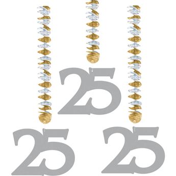 Imagen de Decorados Espirales 25 Aniversario Plateados (3)