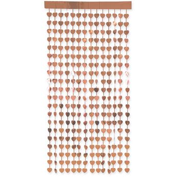 Imagens de Cortina Corazones Rosa Dorado (1m x 2m)
