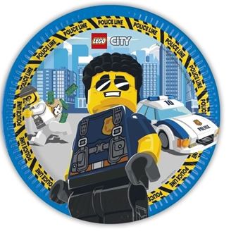 Imagen de Platos de LEGO City cartón 23cm (8 unidades)